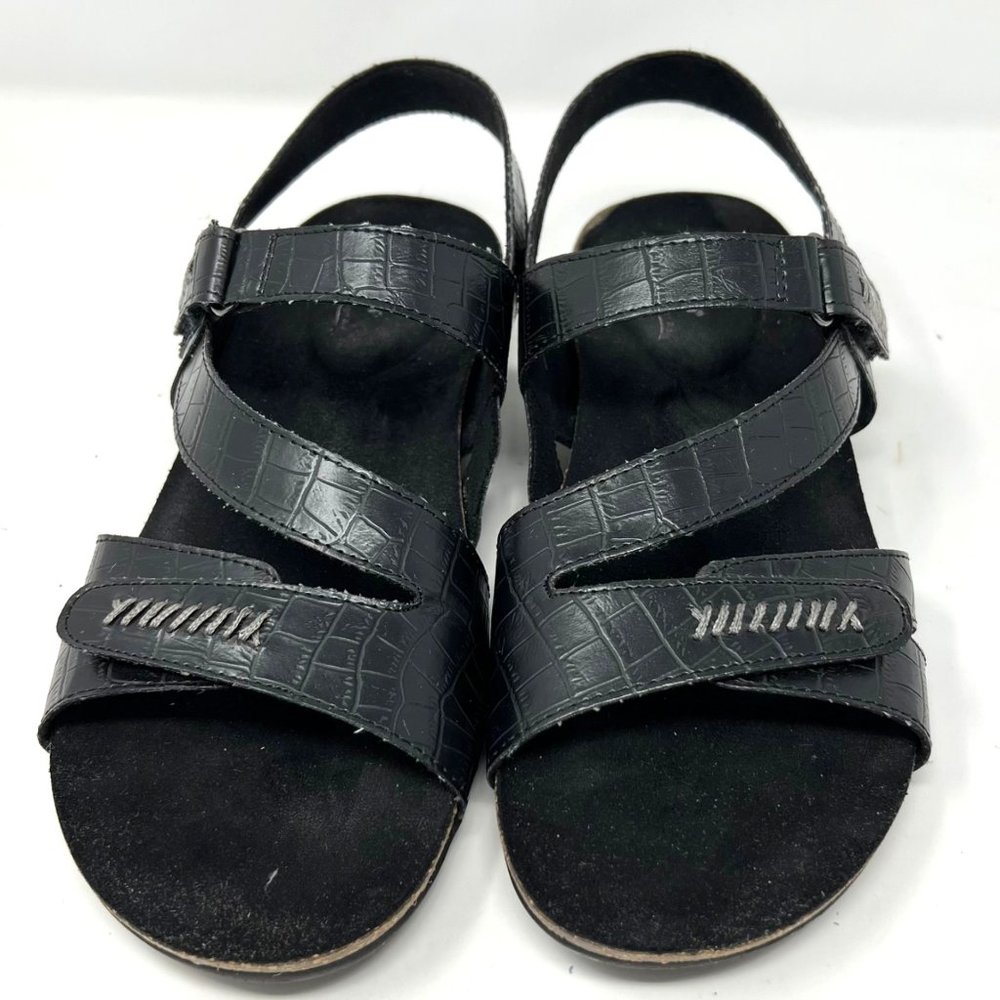Easy Street Women's Winnie 30-1302 Strap Sandal Black Adjustable Size 10M